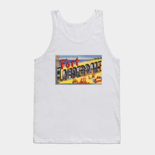 Greetings from Fort Lauderdale Florida, Vintage Large Letter Postcard Tank Top